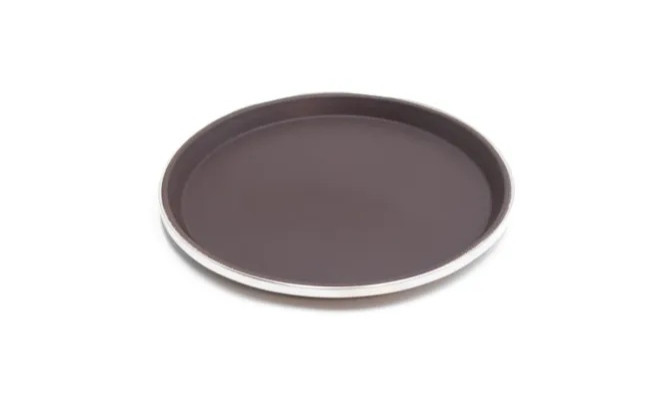 سینی استپ دار گرد لبه استیل سایز 28 سانتی رنگ مشکی