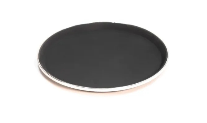سینی استپ دار گرد لبه استیل سایز 35 سانتی رنگ مشکی
