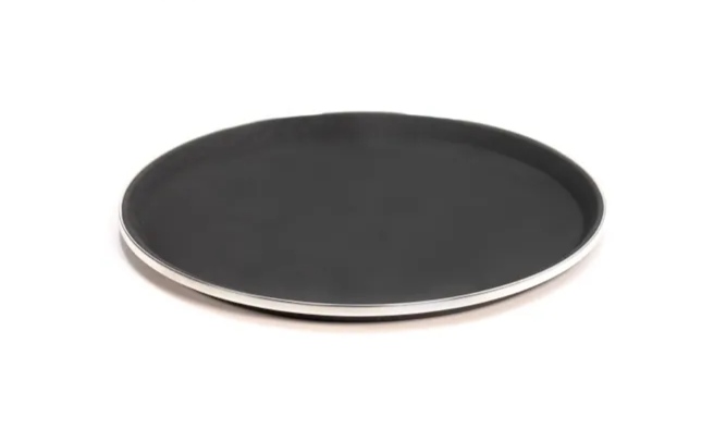 سینی استپ دار گرد لبه استیل سایز 40 رنگ مشکی